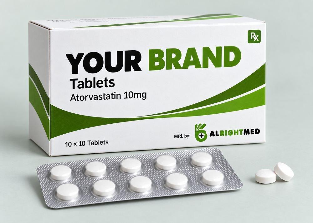 Atorvastatin Tablets — Atorvastatin 10mg / 20mg, manufactured under your brand by Alrightmed