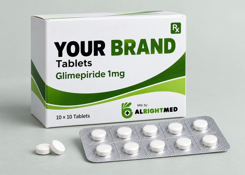 Glimepiride Tablets — Glimepiride 1mg / 2mg, manufactured under your brand by Alrightmed