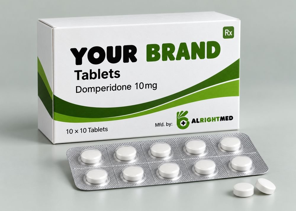 Domperidone Tablets — Domperidone 10mg, manufactured under your brand by Alrightmed