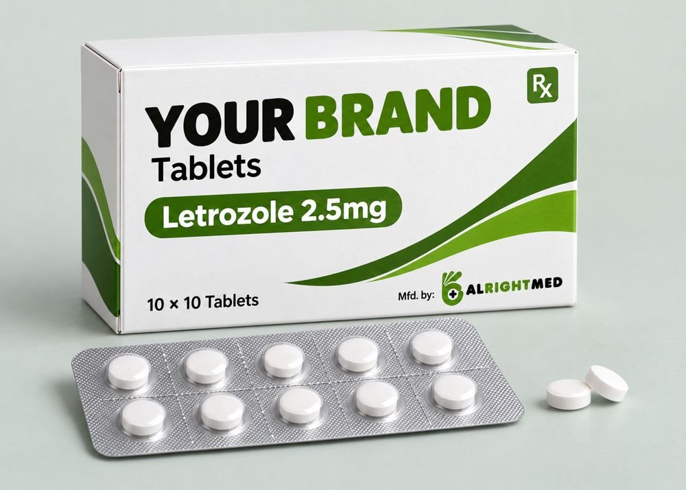 Letrozole Tablets — Letrozole 2.5mg, manufactured under your brand by Alrightmed