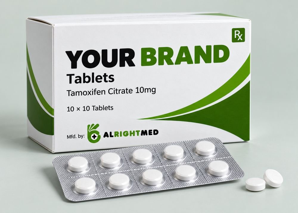 Tamoxifen Tablets — Tamoxifen Citrate 10mg / 20mg, manufactured under your brand by Alrightmed