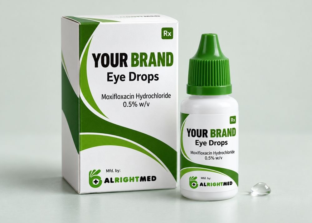 Moxifloxacin Eye Drops — Moxifloxacin Hydrochloride 0.5% w/v, manufactured under your brand by Alrightmed